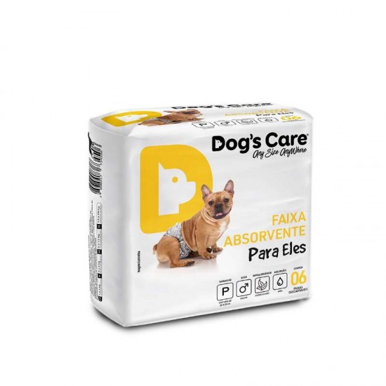 FRALDA FAIXA DOGS CARE MACHO P C/6