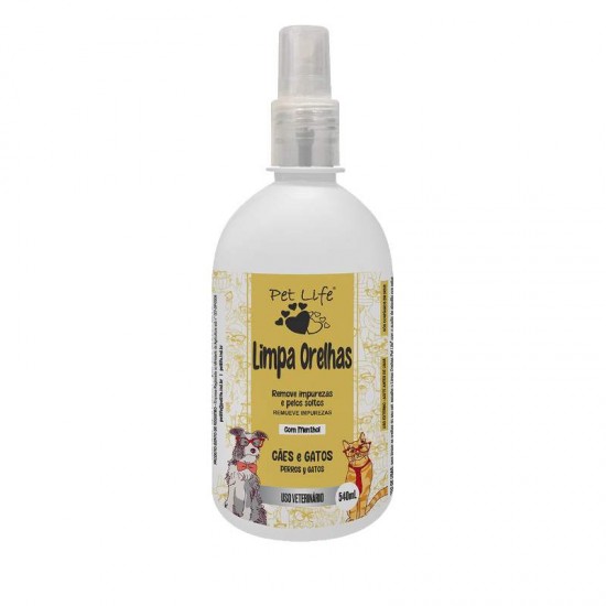 LOCAO PET LIFE LIMPA ORELHA 540ML