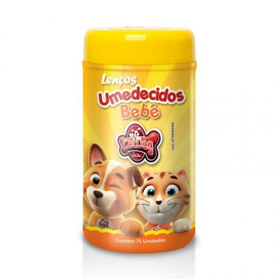 LENCO UMEDECIDO CAT DOG BEBE 75 UNID