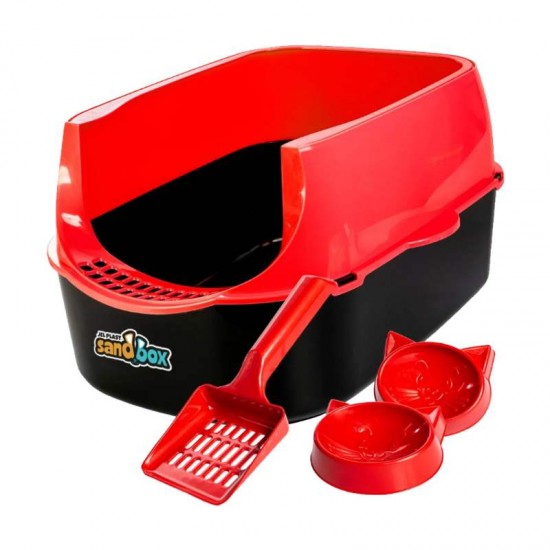 SANITARIO GATOS FURBA SANDBOX VERMELHO