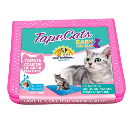 TAPETE COLETOR P/ GATOS 50 X 56 CM ROSA