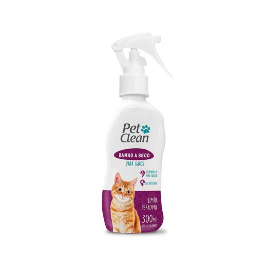 BANHO SECO PETCLEAN GATO SPRAY 300ML +