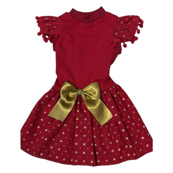 VESTIDO NATAL BELLA POMPOM G