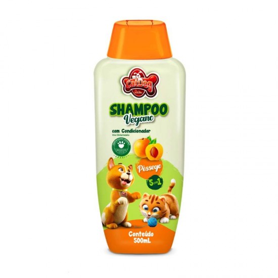 SHAMPOO VEGANO CAT DOG 5X1 PESSEGO 500ML