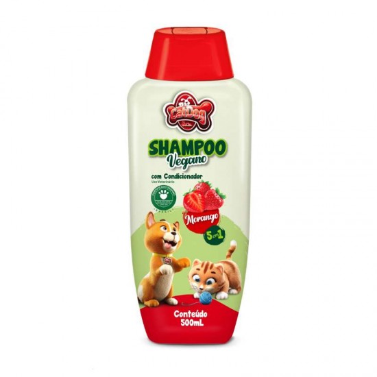 SHAMPOO VEGANO CAT DOG 5X1 MORANGO 500ML