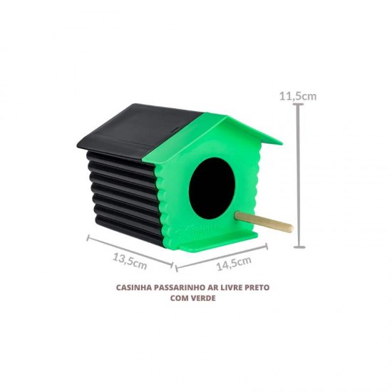 CASINHA PASSAROS AR LIVRES PRETO/VERDE