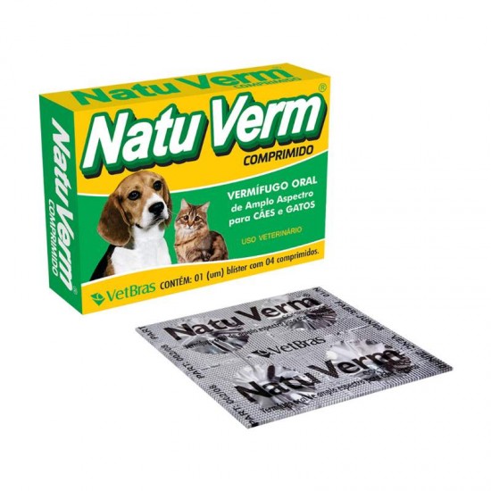 VERMIFUGO NATU VERM COMPRIMIDO 1X4