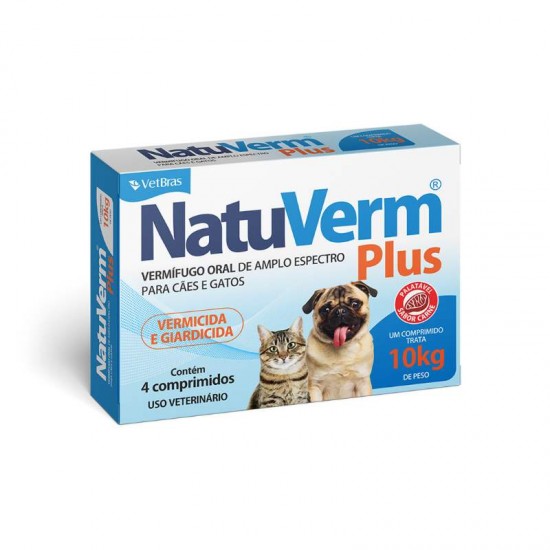 VERMIFUGO NATU VERM PLUS 1X4 10KG 660MG