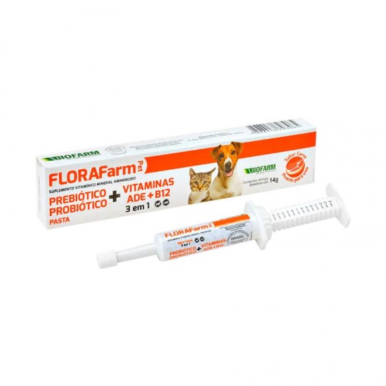 SUPL VIT PROBIOTICO FLORAFARM PET 14G