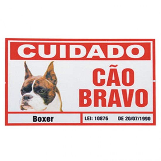PLACA ADVERTENCIA 20 X 30 BOXER