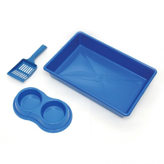 KIT BANDEJA FOUR PLASTIC AZUL+