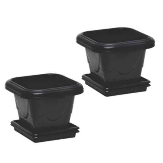 KIT 2 VASO QUADR. Nº1 PRETO C/P. (986)